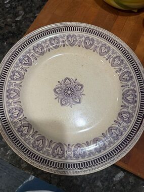 Antique Purple Transferware Plate
